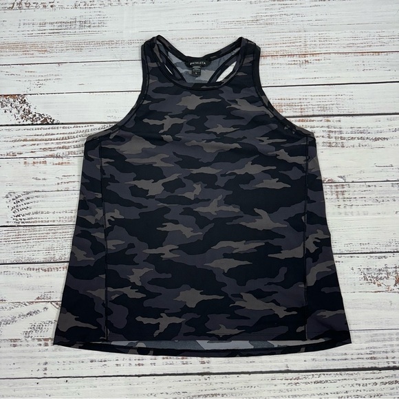 Athleta Women’s size Large ULTIMATE Black & Gray Camo Train Tank Top - Picture 8 of 12